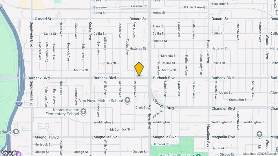 14544 Burbank Blvd Map and Location Details
