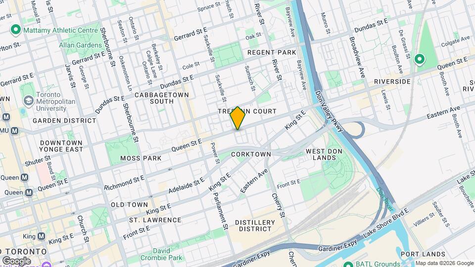 425 Queen St E Map and Location Details