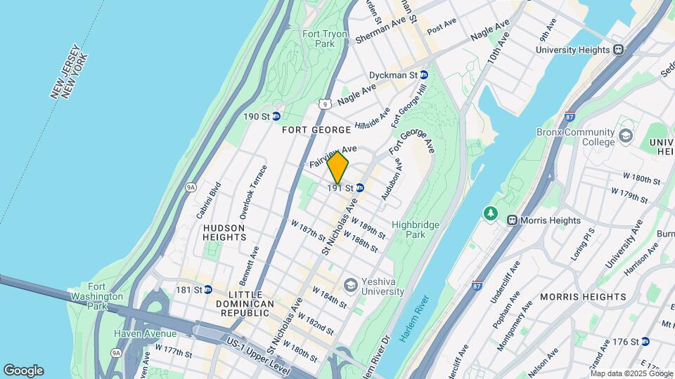 617 W 190th St Map and Location Details