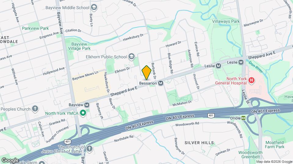 708 Sheppard Ave E Map and Location Details