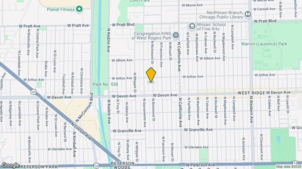 6440 N Richmond St Mapa y Detalles de la Ubicación