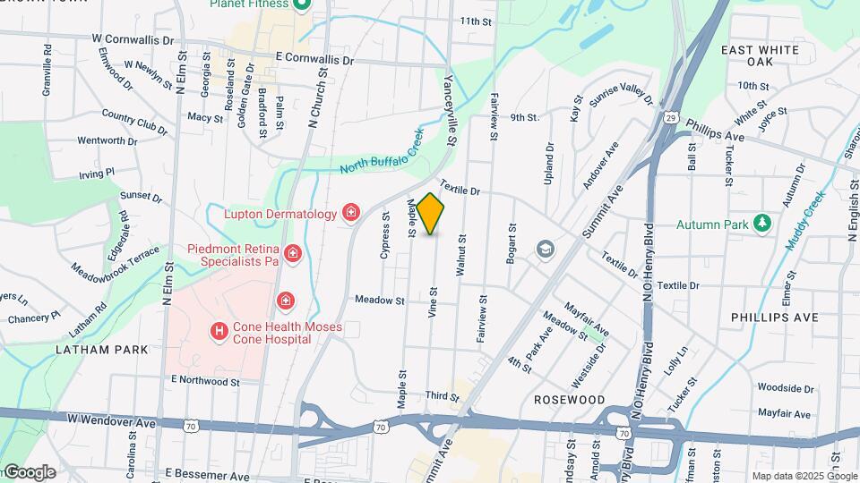 1405 Vine St Map and Location Details