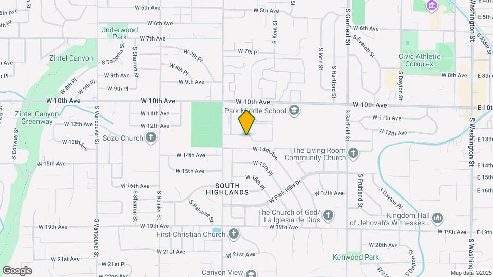 1131 W 13th Ave Map and Location Details