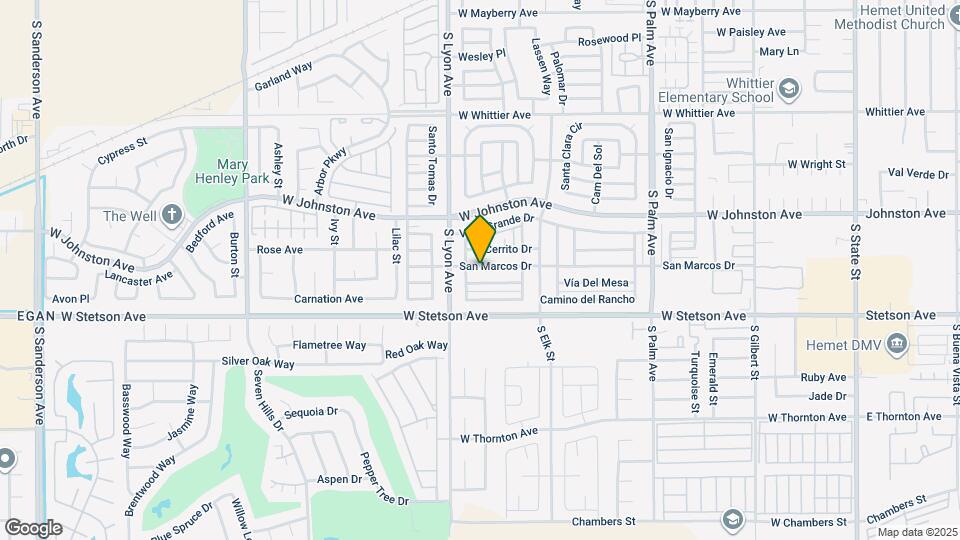 1645 San Marcos Dr Map and Location Details