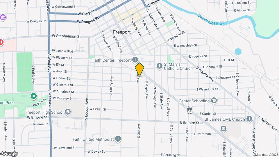 823 S Oak Ave Map and Location Details