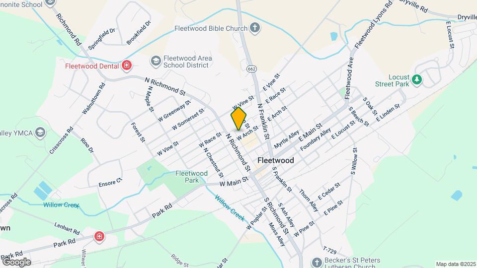 121 W Arch St Map and Location Details