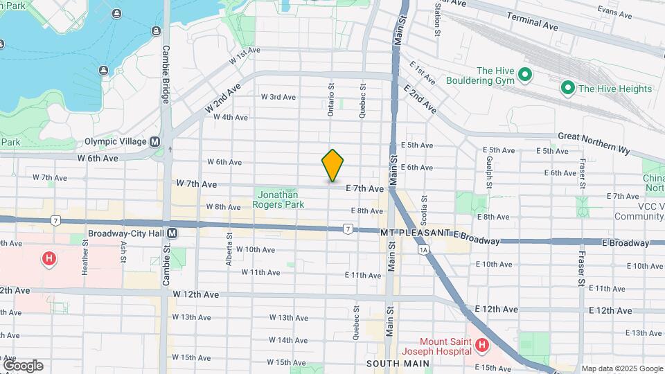 1 E 7th Ave Map and Location Details