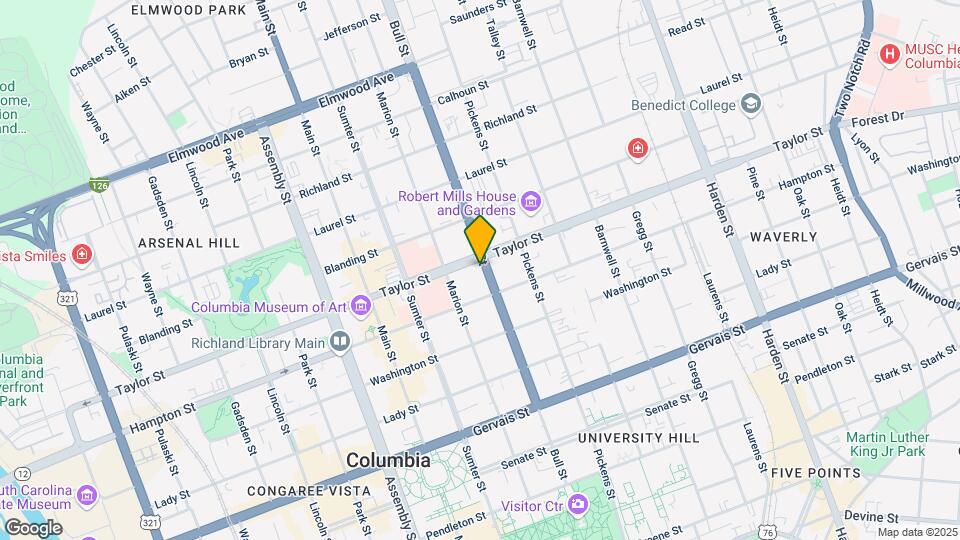 1525 Bull St Mapa y Detalles de la Ubicación