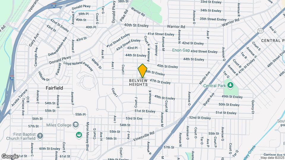 1025 47th St Ensley Map and Location Details