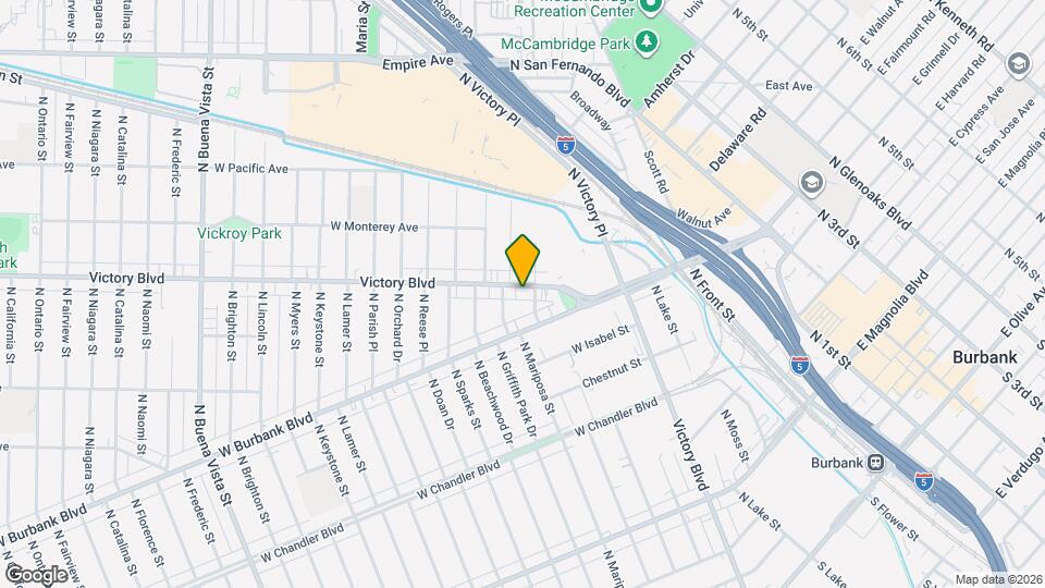 1206 W Victory Blvd, Unit B Map and Location Details