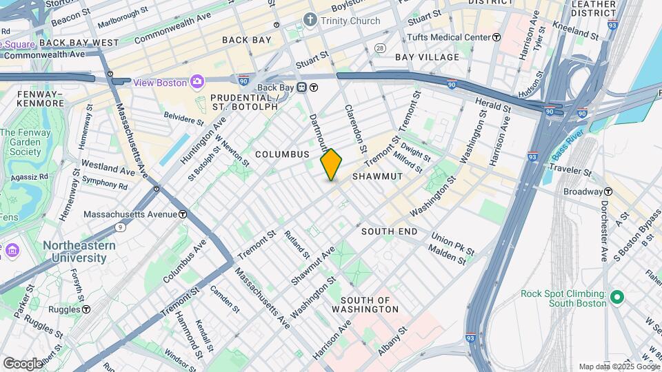 615 Tremont St Map and Location Details