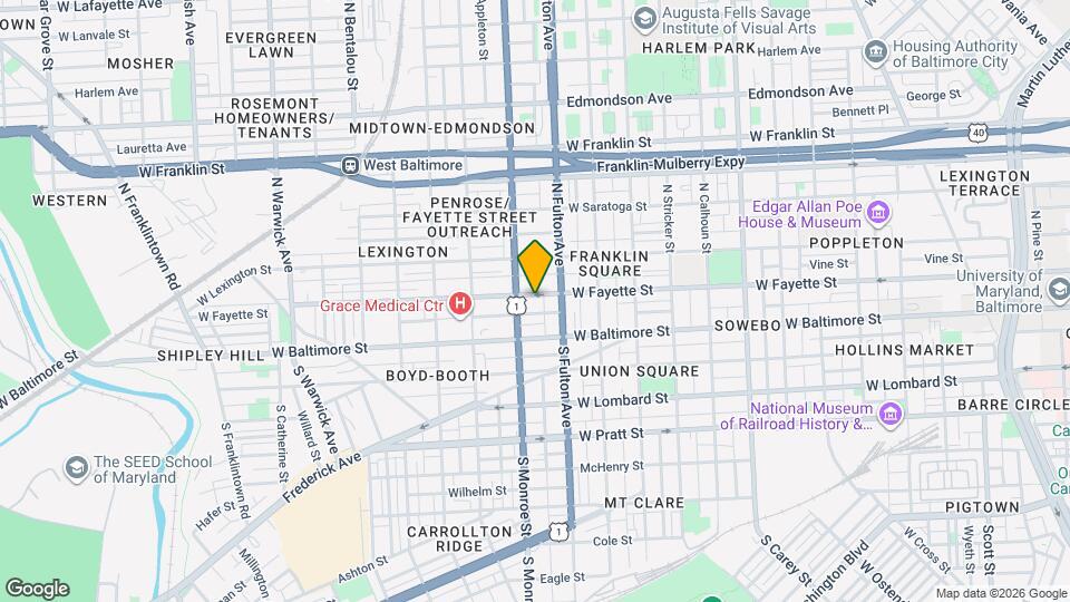 1827 W Fayette St Map and Location Details