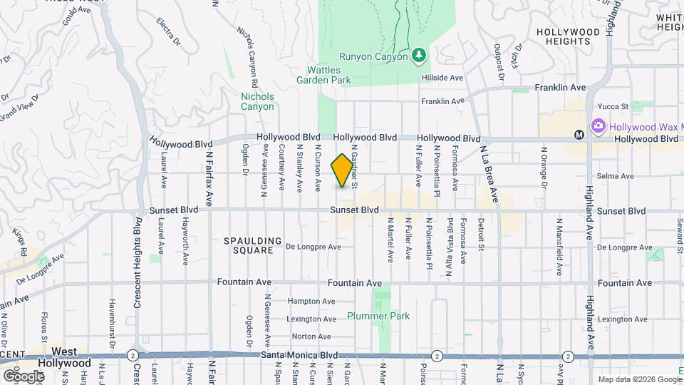 1524 N Sierra Bonita Ave Map and Location Details