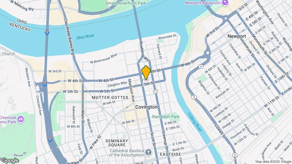 114 E 5th St Map and Location Details