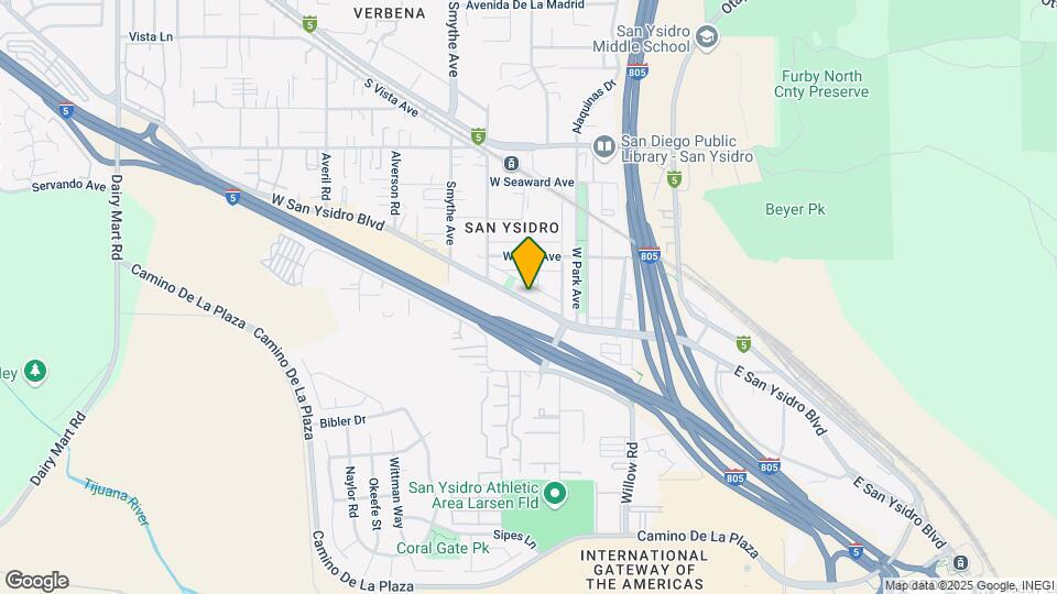 155-159 W San Ysidro Blvd Mapa y Detalles de la Ubicación