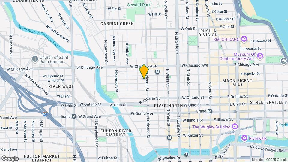 348 W Huron St Map and Location Details