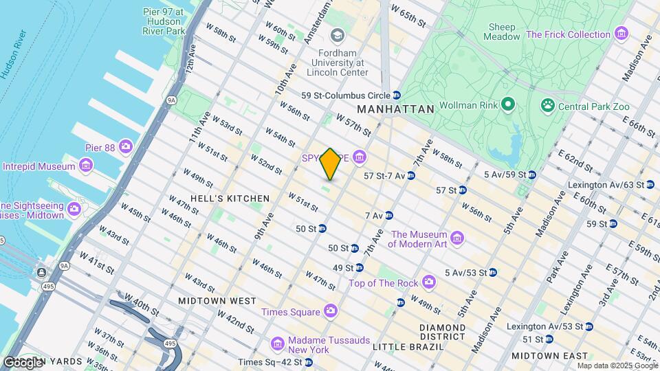 312 W 53rd St Map and Location Details
