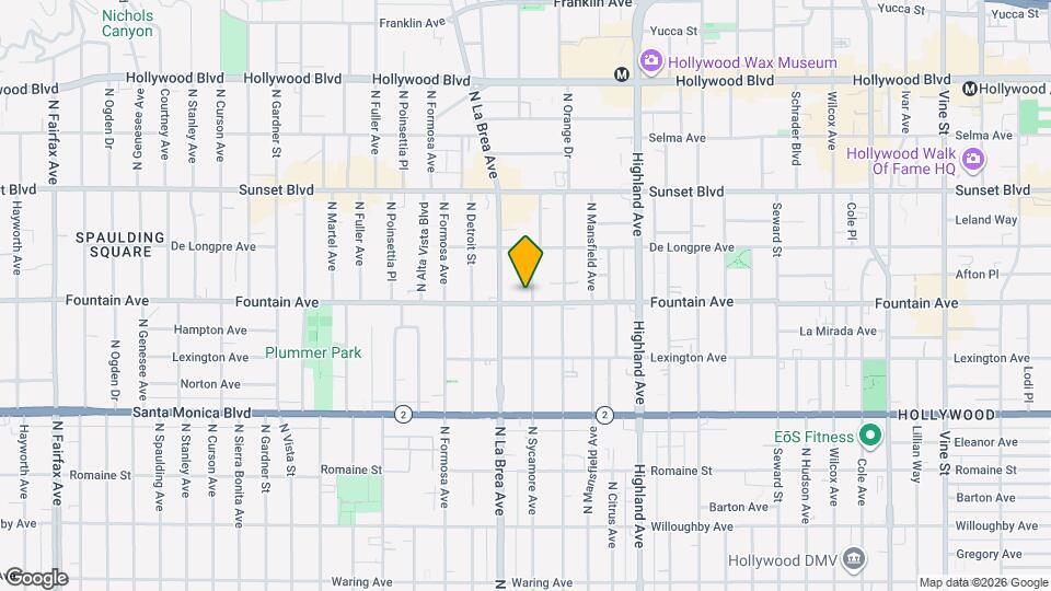 1305 N Sycamore Ave Map and Location Details