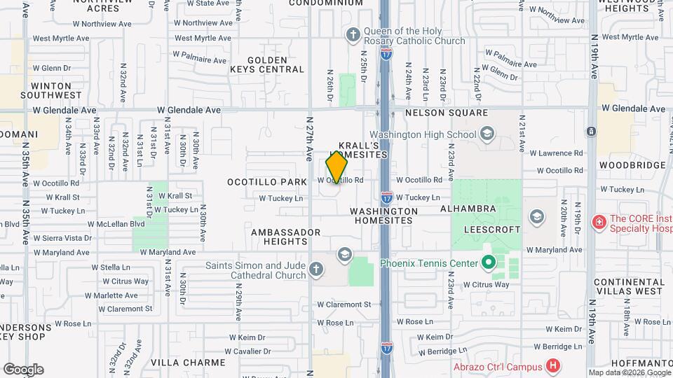 2625 W Ocotillo Rd Mapa y Detalles de la Ubicación