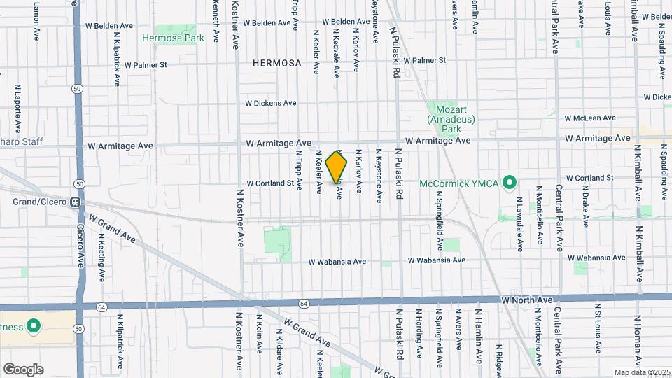 1844-1846 N Kedvale Ave Mapa y Detalles de la Ubicación