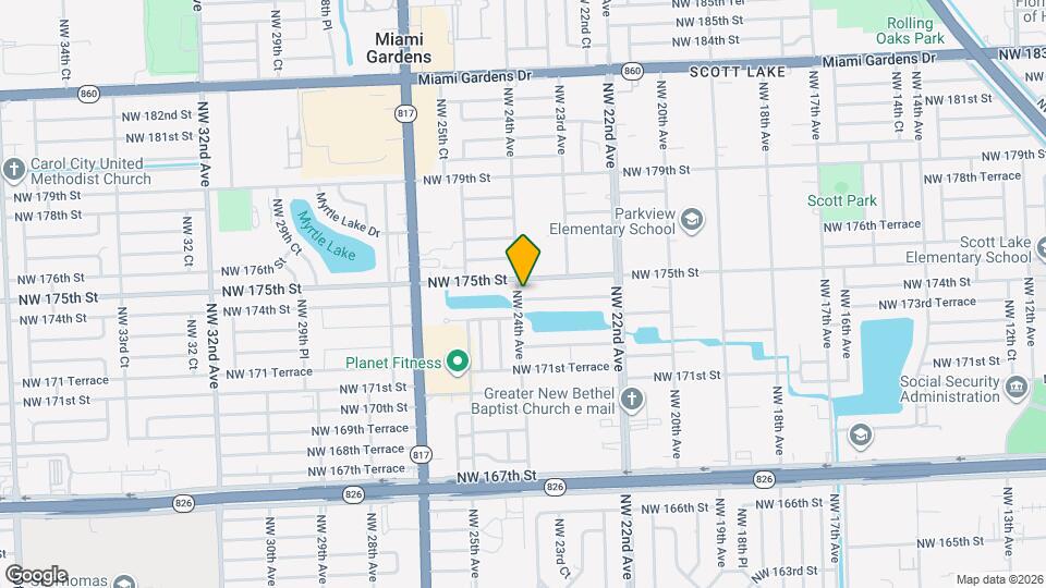 2381 NW 174th Terrace Map and Location Details