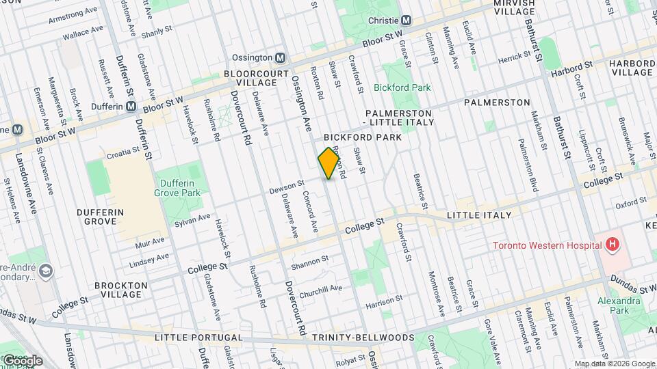 525 Ossington Ave, Unit 2nd Floor Map and Location Details