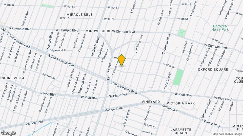 1239 S Highland Ave Map and Location Details