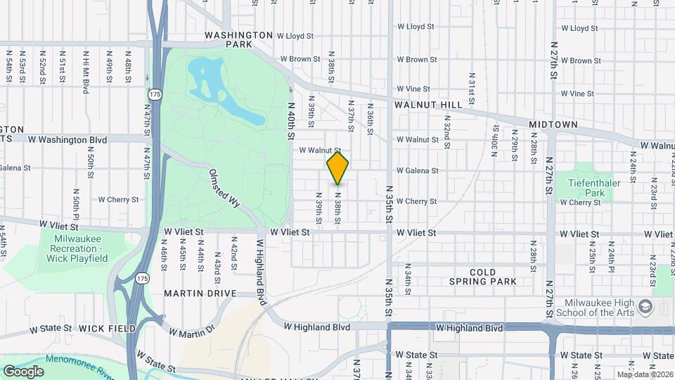 1623 N 38th St Map and Location Details