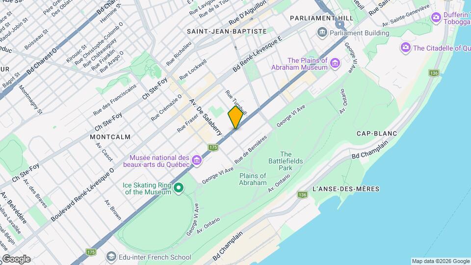 Le 155 Grande Allée Est Map and Location Details