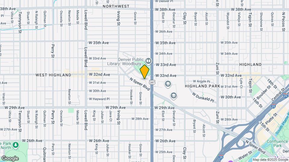 3044 N Speer Blvd Map and Location Details