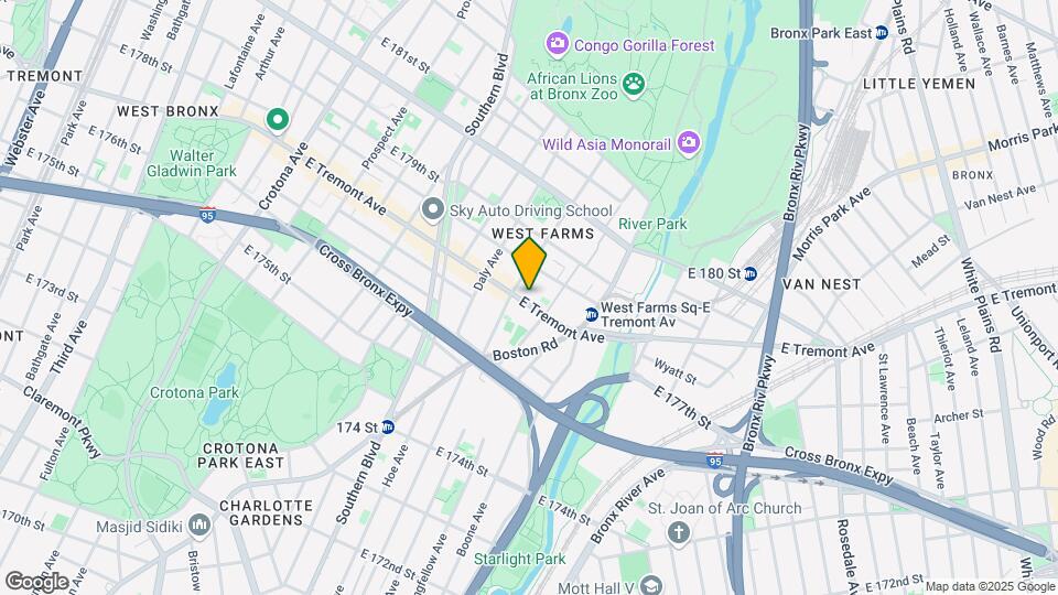 985 E Tremont Ave Mapa y Detalles de la Ubicación