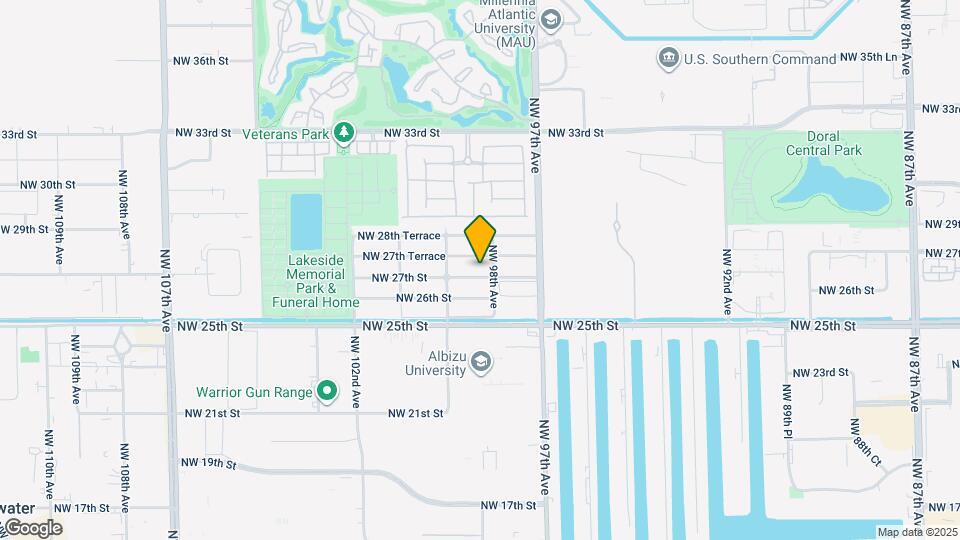 9845 NW 27th St, Unit STUDIO APARTMENT Map and Location Details