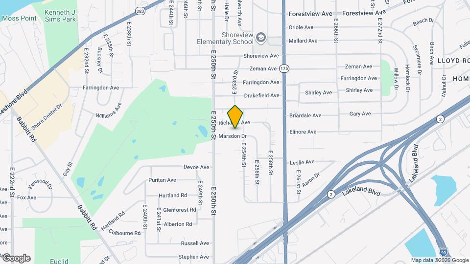 25301 Marsdon Dr Map and Location Details