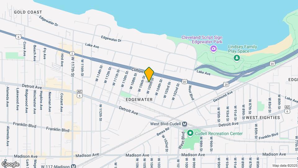 1288 W 105th St Map and Location Details