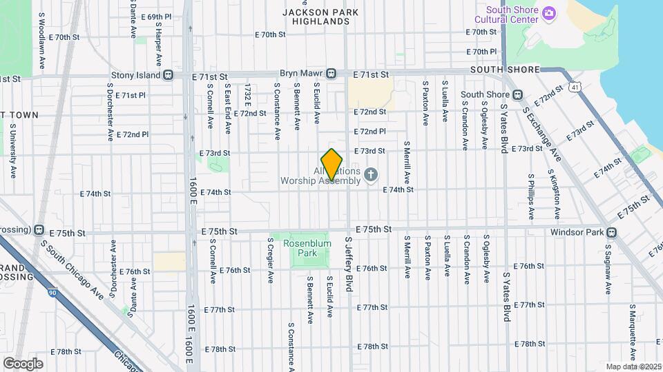 1934 E 74th St Map and Location Details