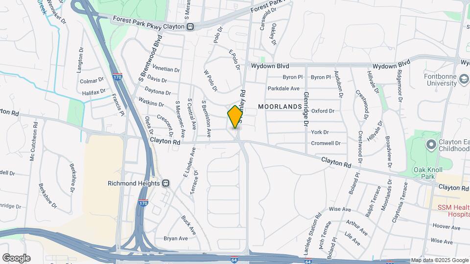 925 S Hanley Rd Map and Location Details