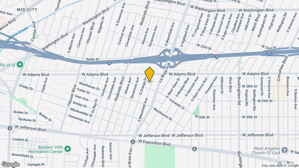 2639 S Mansfield Ave Map and Location Details