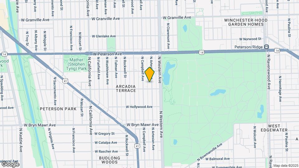 5816 N Artesian Ave-Unit -G Mapa y Detalles de la Ubicación