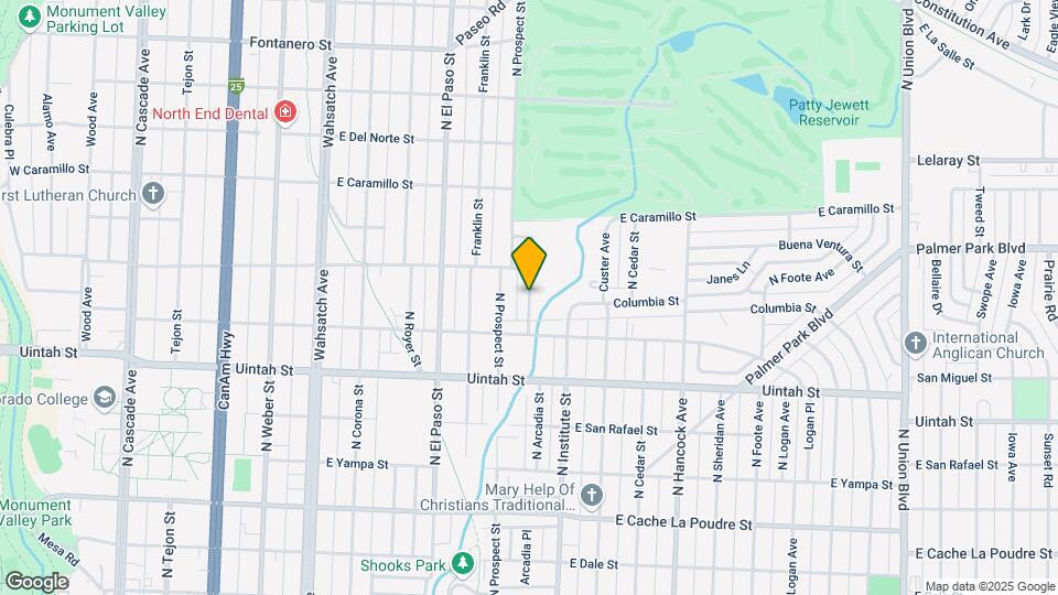1335 N Arcadia St Map and Location Details