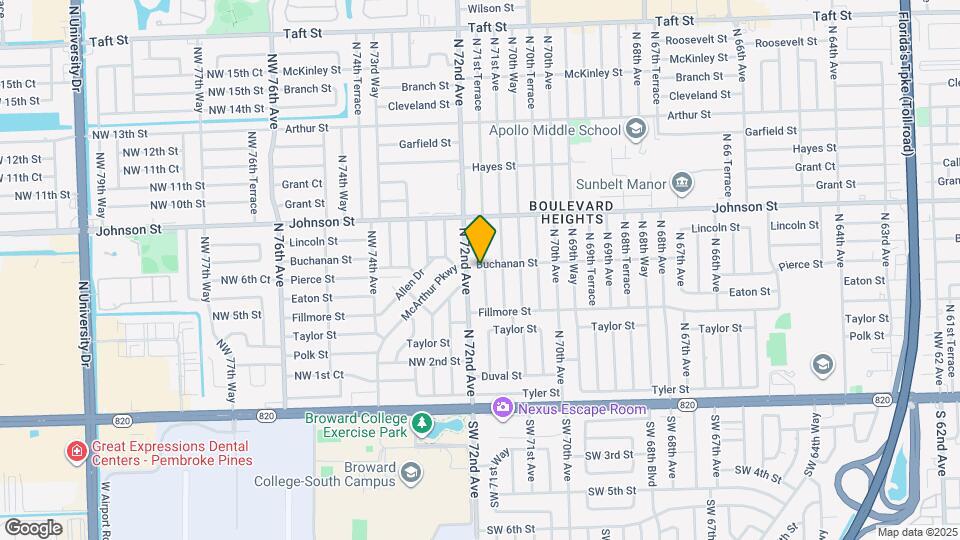 640 N 71st Terrace Map and Location Details