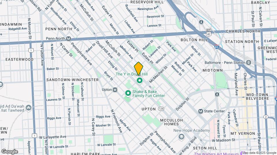 1706 McCulloh St Map and Location Details