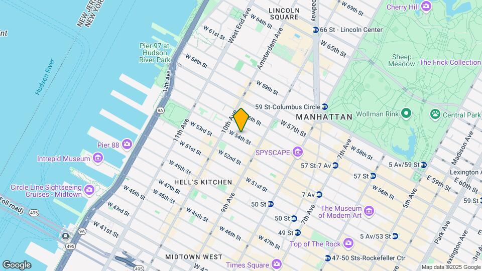 431 W 54th St Map and Location Details