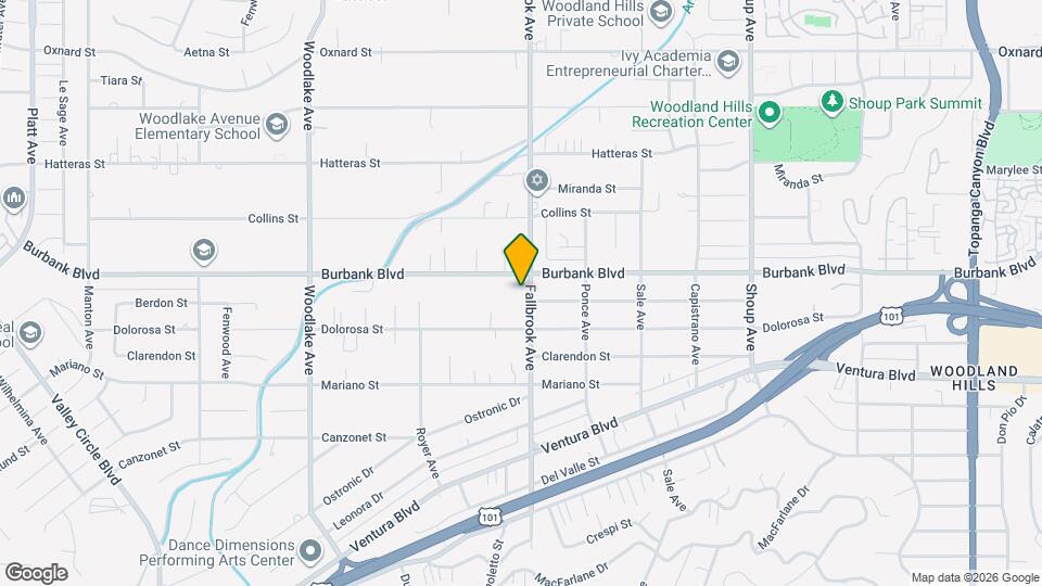 5541 Fallbrook Ave Map and Location Details