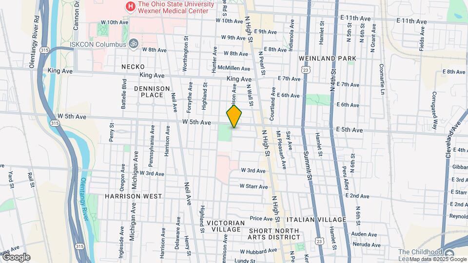 1210 Dennison Ave Map and Location Details