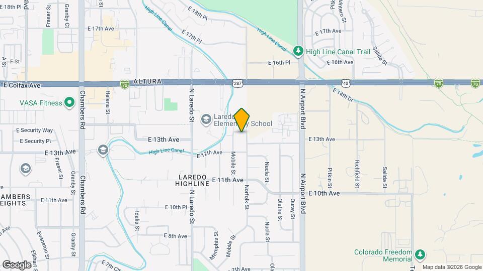 16462 E 13th Pl Map and Location Details