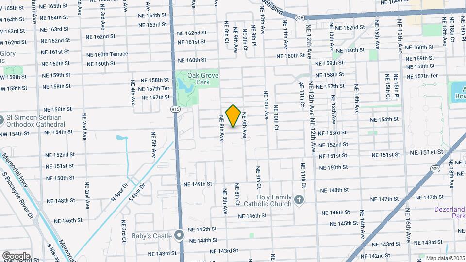833 NE 153rd Terrace Map and Location Details