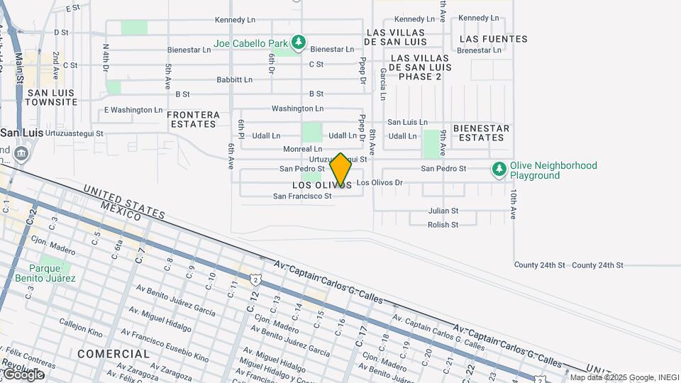 1602 San Francisco St Map and Location Details