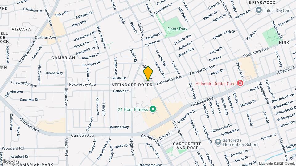 1833-1833B Foxworthy Ave Map and Location Details