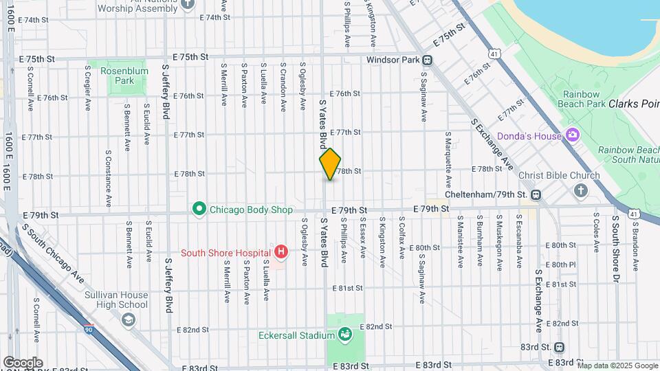 7821 S Yates Blvd Map and Location Details