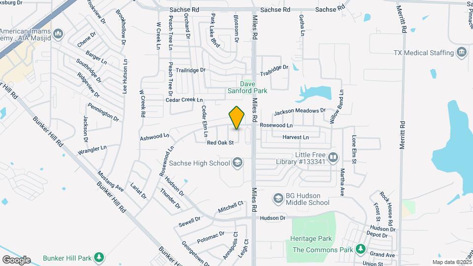 3821 Red Oak St Map and Location Details